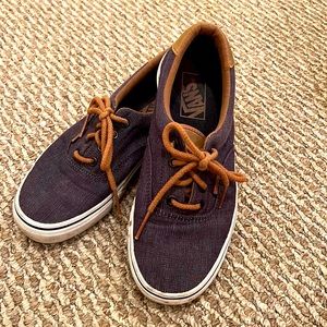 Vans Women’s Denim and Brown Leather Sneakers